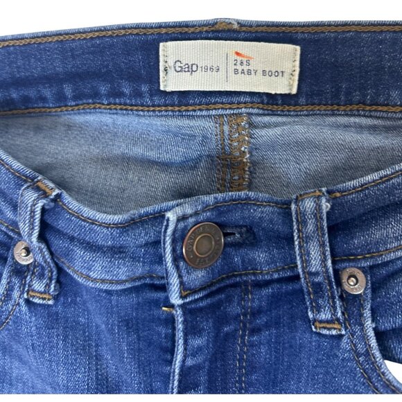 GAP 1969 Women’s 28S Baby Bootcut Jeans Medium Wash Denim Selvedge - Picture 3 of 12